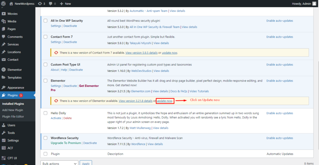 آپدیت المنتور به آخرین نسخه برای رفع مشکل لود نشدن المنتور