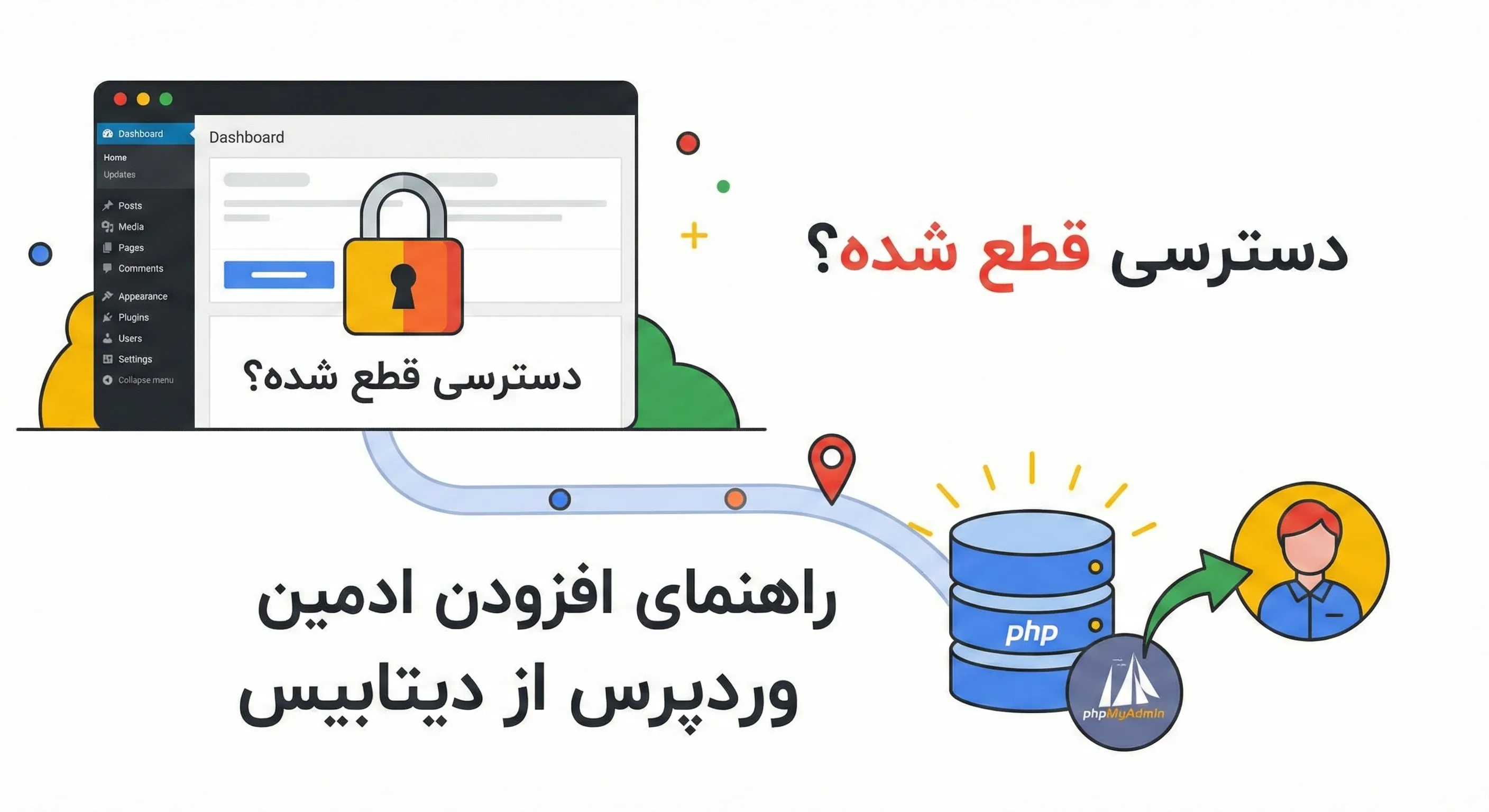 دسترسی به پیشخوان قطع شده؟ راهنمای افزودن ادمین وردپرس از دیتابیس