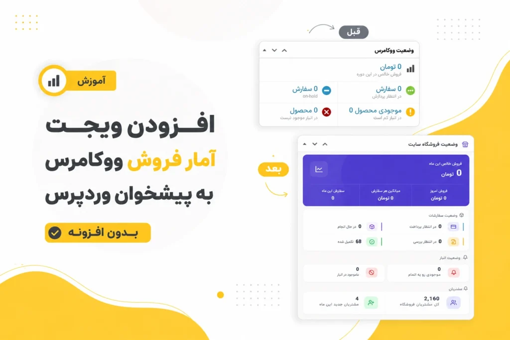 افزودن ویجت آمار فروش ووکامرس به پیشخوان وردپرس بدون افزونه