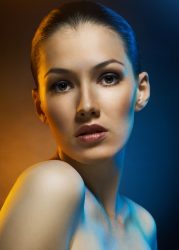 a beauty girl on the dark background